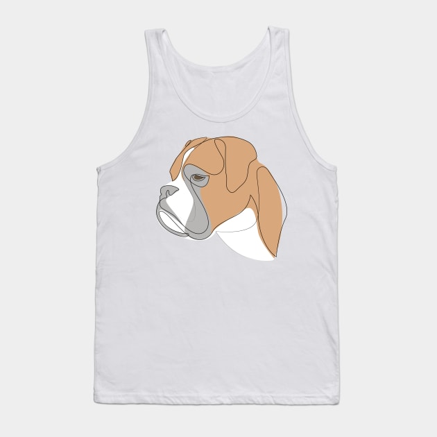 Boxer - one line drawing with colour Tank Top by addillum